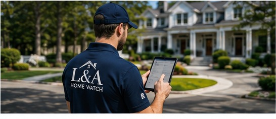 Home Watch professional documenting a property visit